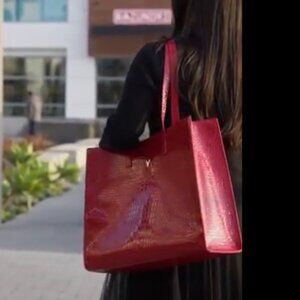 Vanessa Williams Red Croc-Embossed Eden Tote